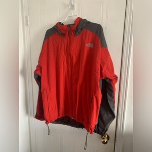 The North Face Men's Hydrenalite Two Tone Red/Grey Hooded Windbreaker Jacket XXL